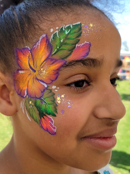 Image of  Face Painting, Shapes & Things, Flowers, Embellishments, Glitter, Rainbow