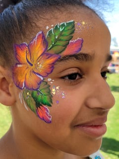 View Face Painting, Shapes & Things, Flowers, Embellishments, Glitter, Rainbow - Alicia Fiedler, Austin, TX