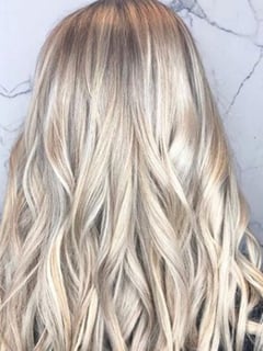 View Long Hair (Mid Back Length), Women's Hair, Balayage, Hair Color, Blonde, Hair Length, Beachy Waves, Hairstyle - Lisa , San Francisco, CA