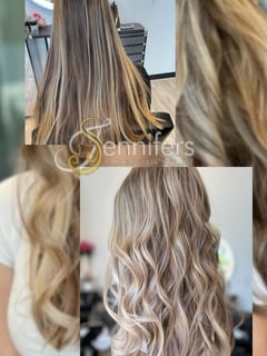 View Hair Color, Fashion Color, Color Correction, Full Color, Highlights, Blonde, Natural, Straight, Hairstyles, Blowout, Women's Hair, Hair Length, Long - Jennifer , Delray Beach, FL