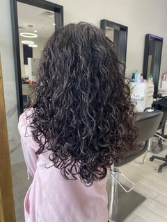 View Long, Layered, Haircuts, Women's Hair, Bangs, Curly, Hairstyles, 3B, Hair Texture, 3C, 3A, Medium Length, Hair Length - Alanna Mateo, Paramus, NJ