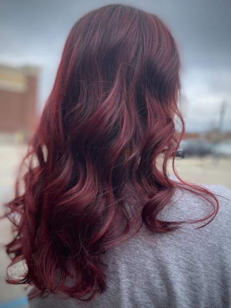 Image of  Women's Hair, Balayage, Hair Color, Fashion Hair Color, Red