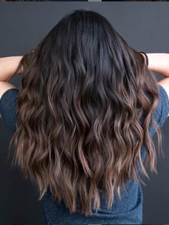 View Brunette, Hairstyles, Beachy Waves, Balayage, Hair Length, Long, Hair Color, Women's Hair - Crystal Martin, San Jose, CA