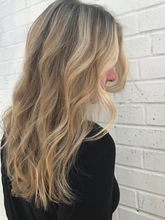 View Women's Hair, Hairstyles, Beachy Waves, Haircuts, Layered, Long, Foilayage, Blonde, Hair Color, Balayage, Shoulder Length, Short Chin Length, Pixie, Hair Length, Short Ear Length - Andrea Simmons, Washington, DC