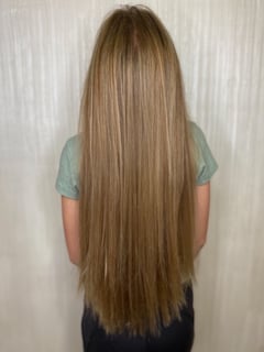 View Long Hair (Mid Back Length), Hair Length, Highlights, Brunette Hair, Blonde, Women's Hair, Hair Color, Natural Hair, Hairstyle, Layers, Haircut - Ashley Metzger, Orlando, FL