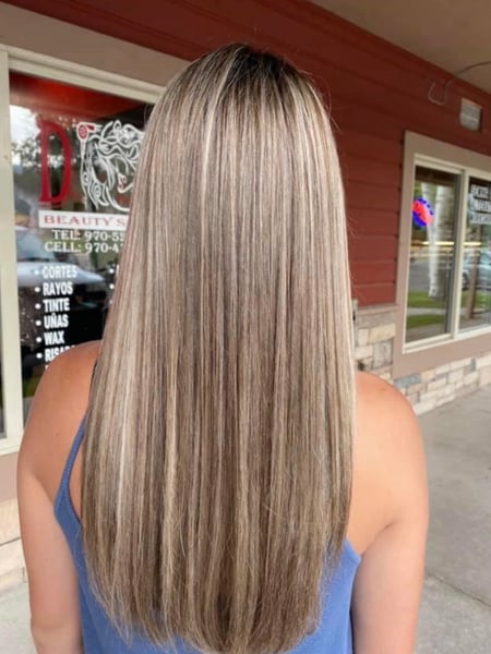 Image of  Straight, Hairstyles, Women's Hair, Highlights, Hair Color, Color Correction, Blonde, Hair Restoration, Long, Hair Length