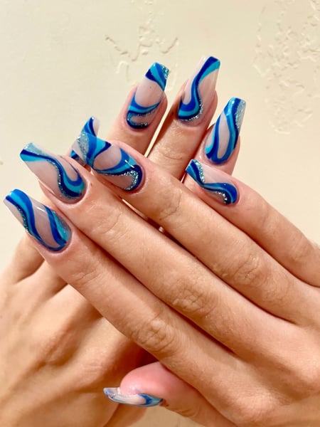 Image of  Nails, Manicure, Pedicure, Nail Finish, Nail Color, Medium, Nail Length, Short, Long, Nail Style, Accent Nail, French Manicure, Hand Painted, Nail Art, Ombré, Nail Shape, Almond, Treatment, Oval, Coffin