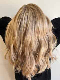View Updo, Women's Hair, Layered, Hairstyles, Beachy Waves, Highlights, Hair Color, Full Color, Blonde, Foilayage, Haircuts - Erin Hall, Tulsa, OK