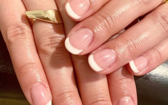 View Manicure, White, Nail Color, Short, Nail Length, Oval, Nail Shape, French Manicure, Nails, Nail Style - Thirza , Chicago, IL