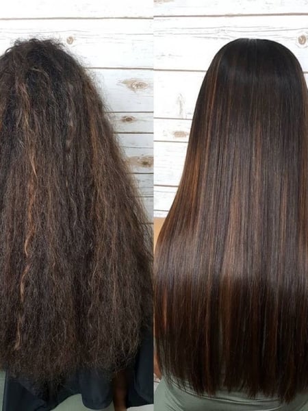 Image of  Short Chin Length, Hair Length, Women's Hair, Shoulder Length, Long, Medium Length, Blowout, Hairstyles, Straight, Keratin, Permanent Hair Straightening