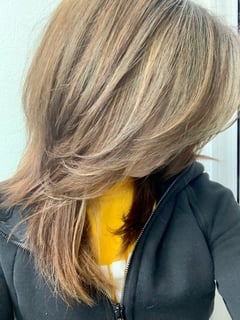 View Layered, Haircuts, Women's Hair, Foilayage, Hair Color, Medium Length, Hair Length - Kassandra Dudley, Lakeville, MN
