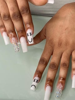 View White, Mix-and-Match, Stickers, Ombré, French Manicure, Nail Jewels, Hand Painted, Nail Style, Nail Art, Short, Long, Medium, Nail Length, Nails, Purple, Pink, Blue, Green, Beige, Glass, Light Green, Neon, Gold, Yellow, Nail Color, 3D, Stiletto, Square, Coffin, Nail Shape, Basic Nail Polish, Dip Powder, Acrylic, Gel, Nail Finish, Manicure, Clear, Brown, Orange, Red, Pastel, Glitter, Matte, Black - Saraye Burgess, 