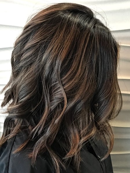 Image of  Women's Hair, Balayage, Hair Color, Brunette, Highlights, Foilayage