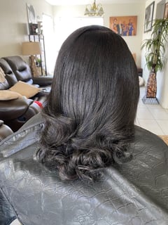 View Women's Hair, Blowout, Long, Hair Length, Natural, Hairstyles, Updo, Curly, Silk Press, Permanent Hair Straightening - Passion Finks, Las Vegas, NV