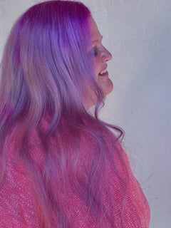View Hair Color, Blonde, Fashion Color, Women's Hair, Blowout - Janae Doe, Los Angeles, CA