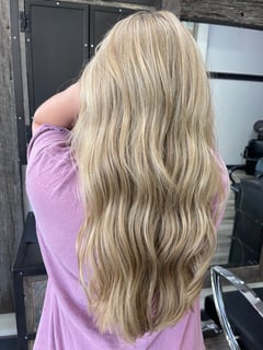 View Blonde, Hairstyle, Beachy Waves, Hair Length, Long Hair (Mid Back Length), Highlights, Hair Color, Women's Hair - Amy Phillips, Phoenix, AZ