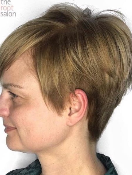 Image of  Women's Hair, Blonde, Hair Color, Pixie, Short Ear Length
