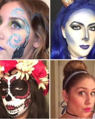 Image of  Makeup, Black, Colors, Blue, Orange, Purple, Pink, White, Halloween, Look