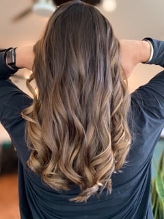 View Blonde, Brunette Hair, Foilayage, Balayage, Hair Color, Women's Hair, Blowout, Curls, Beachy Waves, Hairstyle, Layers, Haircut, Long Hair (Mid Back Length), Hair Length, Ombré - Anthony Barbuto, San Francisco, CA