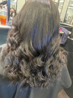View Layered, Haircuts, Women's Hair, Curly, Curly, Hairstyles, Hair Length, Medium Length - Odalis Cordova, Alpine, CA