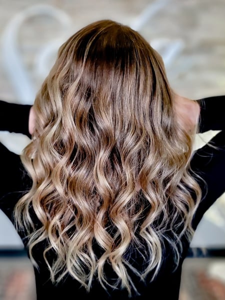 Image of  Women's Hair, Balayage, Hair Color, Long, Hair Length, Layered, Haircuts, Beachy Waves, Hairstyles, 2A, Hair Texture