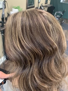 View Brunette, Women's Hair, Shoulder Length, Hair Length, Full Color, Highlights, Hair Color - Melissa Sherwood, Stockton, CA