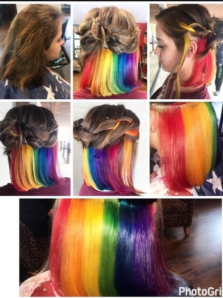 Image of  Women's Hair, Fashion Color, Hair Color, Shoulder Length, Hair Length