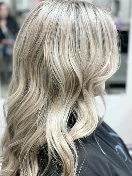 Image of  Women's Hair, Hair Color, Foilayage, Blowout, Blonde