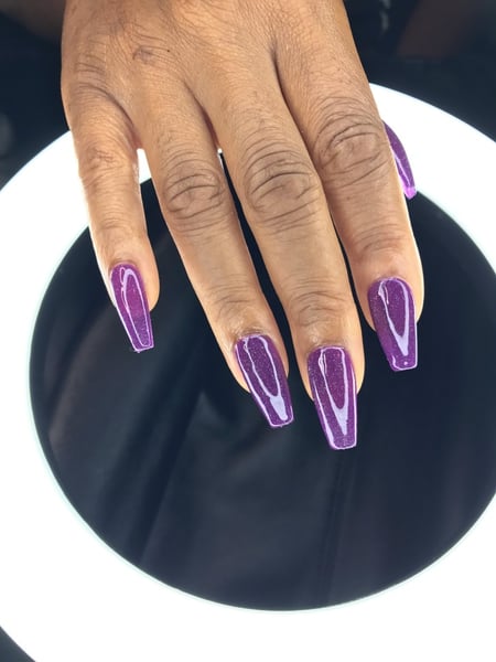 Image of  Nail Length, Nails, Manicure, Medium, Purple, Nail Color, Glitter, Coffin, Nail Shape