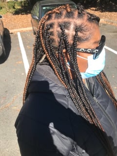 View Women's Hair, Long, Hair Length, Braids (African American), Hairstyles, Boho Chic Braid, Hair Extensions, Protective, Weave - Cedra Goodrum, Charlotte, NC