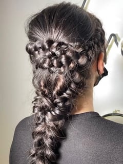 View Hair Length, Women's Hair, Long Hair (Mid Back Length), Updo, Hairstyle, Bridal Hair, Braid (Boho Chic) - Lilly Owen, Arlington, VA