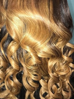 View Blonde, Women's Hair, Hair Color, Long Hair (Mid Back Length), Hair Length, Curly, Haircut, Hair Extensions, Hairstyle - Kharla Rgs, Atlanta, GA