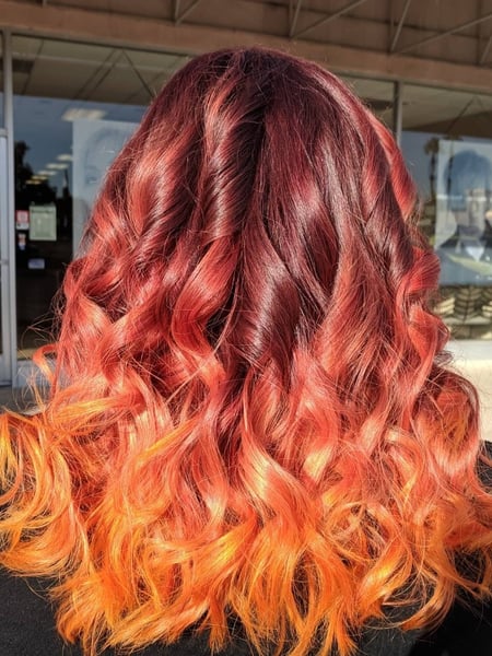 Image of  Women's Hair, Fashion Color, Hair Color, Curly, Hairstyles