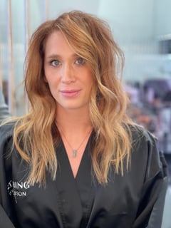 View Hair Length, Hair Extensions, Hairstyle, Beachy Waves, Layers, Haircut, Curly, Long Hair (Upper Back Length), Brunette Hair, Blonde, Balayage, Hair Color, Blowout, Women's Hair - CocoAlexander - Johnny Bueno, Los Angeles, CA