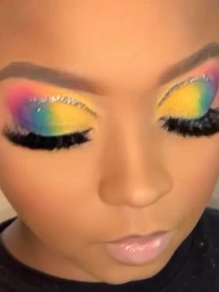 Image of  Makeup, Light Brown, Skin Tone, Glam Makeup, Look, Black, Colors, Blue, Glitter, Gold, Green, Orange, Pink, Purple, Red, White, Yellow