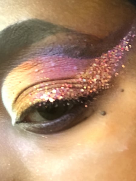 Image of  Brown, Skin Tone, Makeup, Evening, Look, Glam Makeup, Purple, Colors, Pink, White, Glitter, Yellow
