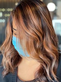 View Foilayage, Hair Color, Women's Hair, Brunette Hair, Highlights - Courtney Oswald, Trinity, FL