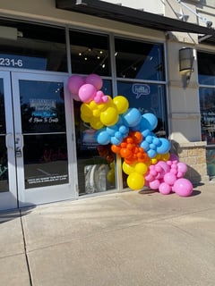 View Balloon Decor, Arrangement Type, Balloon Garland, Balloon Arch, Event Type, Corporate Event, Colors, Blue, Yellow, Pink, Orange - Kindra Williams, Red Oak, TX
