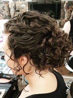 View Women's Hair, Brunette, Hair Color, Shoulder Length, Hair Length, Curly, Haircuts, Curly, Hairstyles, Bridal, Natural, Updo - Becki Kennedy, Saint Charles, IL
