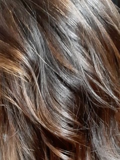 View Women's Hair, Balayage, Hair Color, Brunette, Fashion Color, Foilayage, Beachy Waves, Hairstyles - Becki Kennedy, Saint Charles, IL