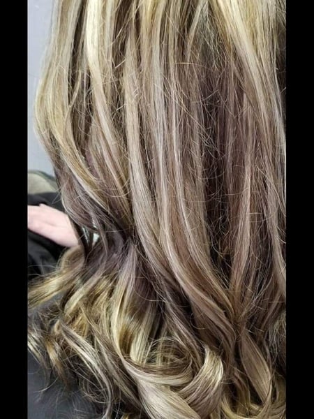Image of  Layered, Haircuts, Women's Hair, Blunt, Beachy Waves, Hairstyles, Curly, Straight, Highlights, Hair Color, Ombré, Blonde, Balayage, Brunette, Long, Hair Length, Medium Length