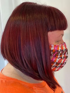 View Women's Hair, Hair Color, Full Color, Red, Short Chin Length, Hair Length - Jessica Willson, Ferndale, MI