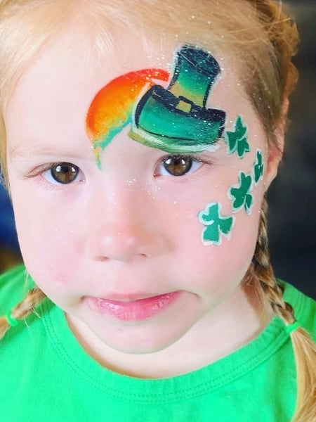 Image of  Face Painting, Characters, Shapes & Things, Embellishments, Glitter, Rainbow, Leprechaun