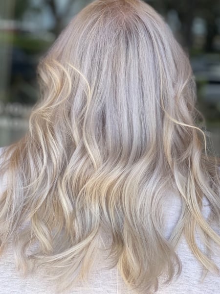 Image of  Women's Hair, Blonde, Hair Color, Balayage, Beachy Waves, Hairstyles