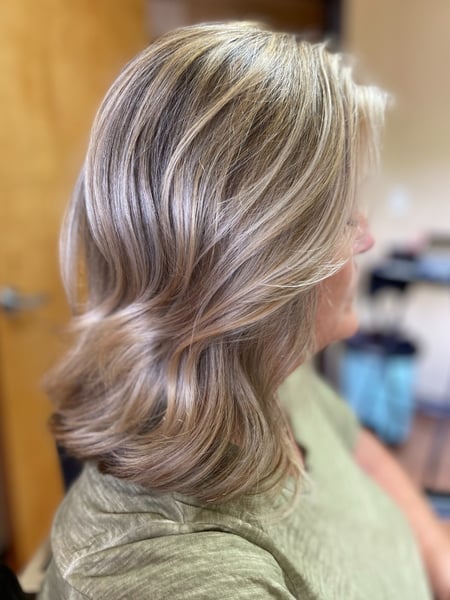 Image of  Women's Hair, Balayage, Hair Color, Highlights, Shoulder Length Hair, Hair Length, Layers, Haircut