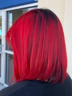 View Women's Hair, Hair Color, Fashion Color, Red, Shoulder Length, Hair Length, Blunt, Haircuts, Bob, Straight, Hairstyles - Nicole Centeno, 