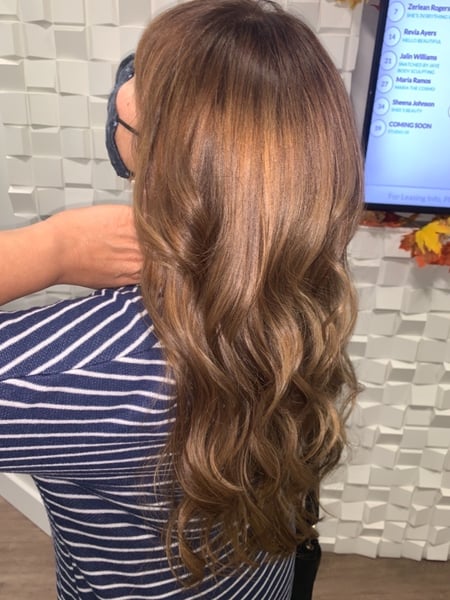 Image of  Women's Hair, Hair Color, Blowout, Full Color, Highlights, Hair Length, Layered, Haircuts, Boho Chic Braid, Hairstyles