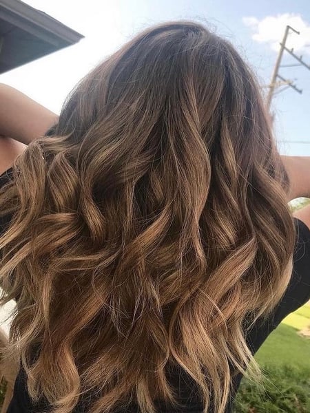 Image of  Women's Hair, Balayage, Hair Color, Brunette, Blonde, Color Correction, Foilayage, Beachy Waves, Hairstyles
