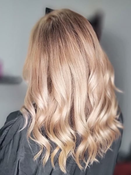 Image of  Women's Hair, Balayage, Hair Color, Color Correction, Beachy Waves, Hairstyles