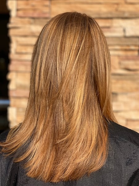 Image of  Women's Hair, Hair Color, Blowout, Balayage, Highlights, Shoulder Length Hair, Hair Length